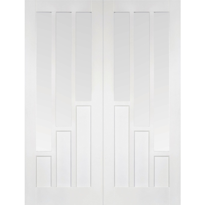 Internal Primed White Coventry Glazed Solid Door Pairs